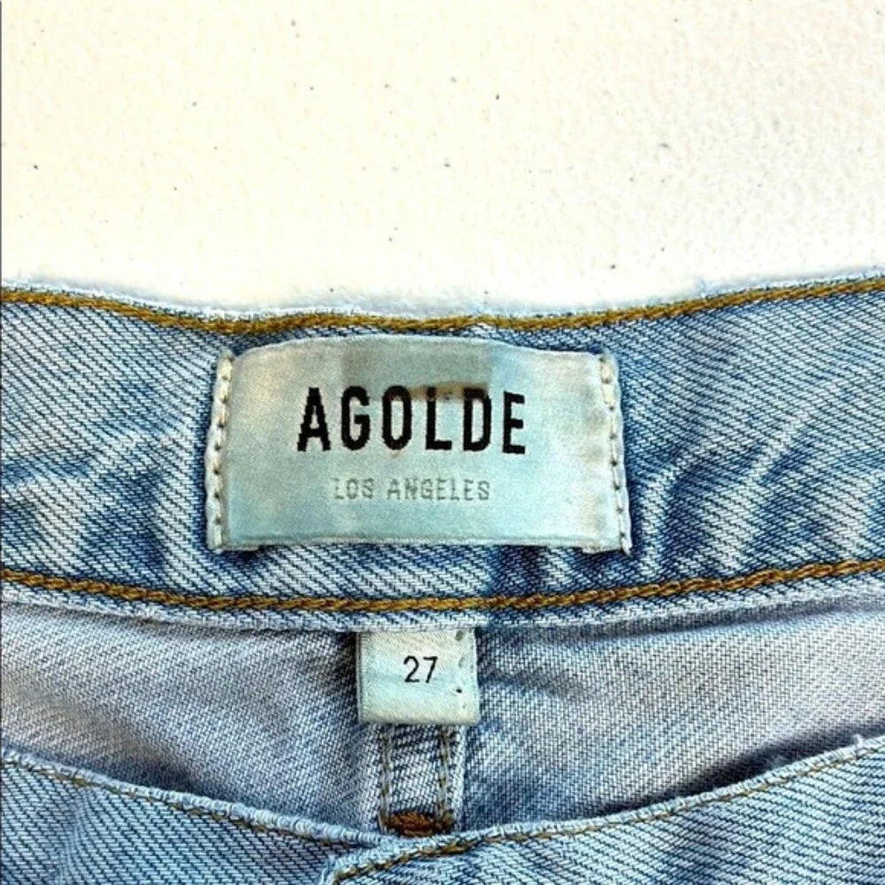 Agolde Minka Jeans Wide Leg High Rise Cargo Pockets Light Wash Denim 27 - Picture 7 of 11